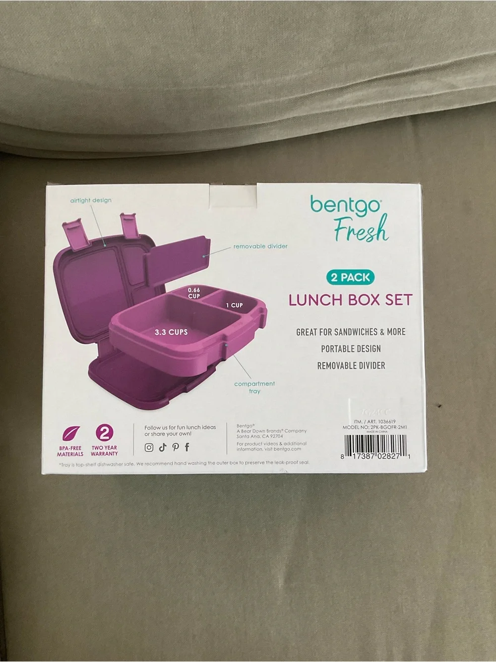 Bentgo Fresh 2-Pack Kids Food Storage Boxes in Purple and Teal